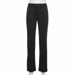 Women's Tek Gear® French Terry Straight-Leg Pants -Casual Wear Hub 5562619 Black