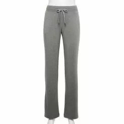 Women's Tek Gear® French Terry Straight-Leg Pants -Casual Wear Hub 5562619 Charcoal