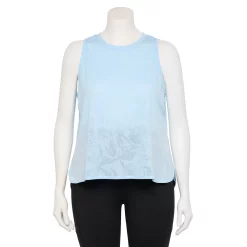 Plus Size Tek Gear® Crop Tank -Casual Wear Hub 5566918 Blue Burnout