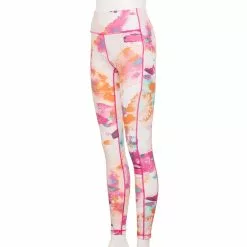 Petite Tek Gear® Ultrastretch High-Waisted Side Pocket Leggings -Casual Wear Hub 5567546 Pink Watercolor Print