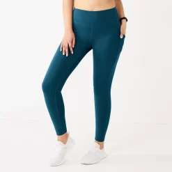 Petite Tek Gear® Ultrastretch High-Waisted 7/8 Leggings with Side Pockets -Casual Wear Hub 5567569 Blue Crayon