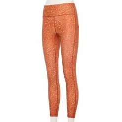 Petite Tek Gear® Ultrastretch High-Waisted 7/8 Leggings with Side Pockets -Casual Wear Hub 5567569 Brown Animal