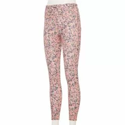 Petite Tek Gear® Ultrastretch High-Waisted 7/8 Leggings with Side Pockets -Casual Wear Hub 5567569 Coral Ditsy Floral