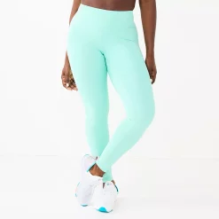 Petite Tek Gear® Ultrastretch High-Waisted 7/8 Leggings with Side Pockets -Casual Wear Hub 5567569 Shy Green