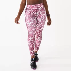 Petite Tek Gear® Ultrastretch High-Waisted 7/8 Leggings with Side Pockets -Casual Wear Hub 5567569 Wine Shapes Print