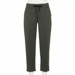 Petite Tek Gear® Weekend French Terry Ankle Pants -Casual Wear Hub 5567614 Esta Olive