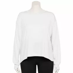 Plus Size Tek Gear® Crewneck Crop Tee -Casual Wear Hub 5567897 White