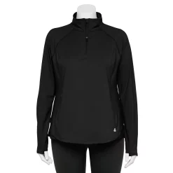 Plus Size Tek Gear® Quarter-Zip Performance Jacket -Casual Wear Hub 5567949 Black