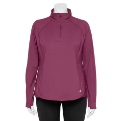 Plus Size Tek Gear® Quarter-Zip Performance Jacket -Casual Wear Hub 5567949 Night Sangria