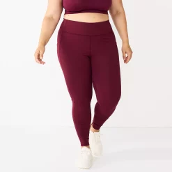 Plus Size Tek Gear® High-Waisted Ultrastrech Side Pocket Leggings 14 Plus Size Tek Gear® High-Waisted Ultrastrech Side Pocket Leggings -Casual Wear Hub 5567969 Night Sangria