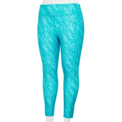 Plus Size Tek Gear® Core High-Waisted Side Pocket 7/8 Leggings -Casual Wear Hub 5568006 Blue Warped