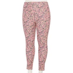 Plus Size Tek Gear® Core High-Waisted Side Pocket 7/8 Leggings -Casual Wear Hub 5568006 Coral Ditsy Floral
