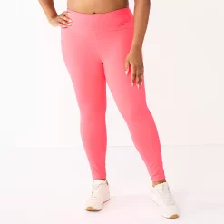 Plus Size Tek Gear® Core High-Waisted Side Pocket 7/8 Leggings -Casual Wear Hub 5568006 Fanatic Pink