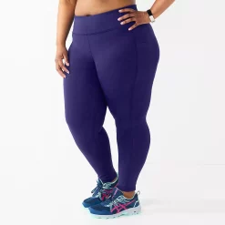Plus Size Tek Gear® Core High-Waisted Side Pocket 7/8 Leggings -Casual Wear Hub 5568006 Maxwell Purple