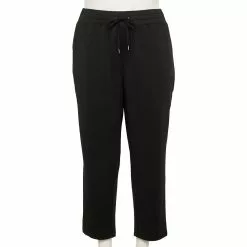 Plus Size Tek Gear® Weekend French Terry Ankle Pants -Casual Wear Hub 5568027 Black