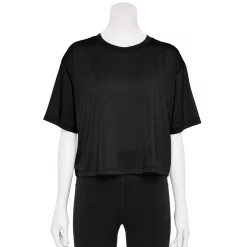 Women's Tek Gear® Crop Easy Tee -Casual Wear Hub 5575182 Black