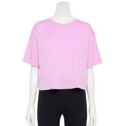 Women's Tek Gear® Crop Easy Tee -Casual Wear Hub 5575182 Little Lavender