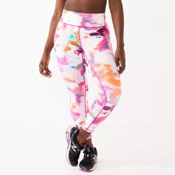 Women's Tek Gear® Ultrastretch High-Waisted Side Pocket 7/8 Leggings 45 Women's Tek Gear® Ultrastretch High-Waisted Side Pocket 7/8 Leggings -Casual Wear Hub 5576168 Pink Watercolor Print
