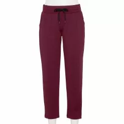 Women's Tek Gear® Weekend French Terry Ankle Pants -Casual Wear Hub 5576174 Night Sangria