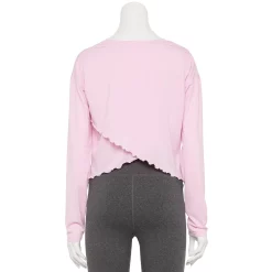 Women's Tek Gear® Lettuce-Edge Cross-Back Top -Casual Wear Hub 5653063 ALT