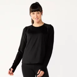 Women's Tek Gear® Performance Long Sleeve Tee -Casual Wear Hub 5653105 Black