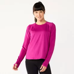 Women's Tek Gear® Performance Long Sleeve Tee -Casual Wear Hub 5653105 Fantasy Berry