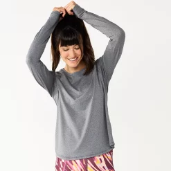 Women's Tek Gear® Performance Long Sleeve Tee -Casual Wear Hub 5653105 Gray