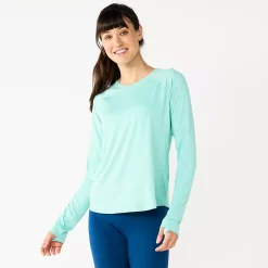 Women's Tek Gear® Performance Long Sleeve Tee -Casual Wear Hub 5653105 Shy Green