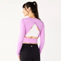 Women's Tek Gear® Ruffle Cutout Crop Tee -Casual Wear Hub 5653472 ALT