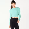 Women's Tek Gear® Ruffle Cutout Crop Tee -Casual Wear Hub 5653472 Shy Green