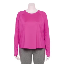 Plus Size Tek Gear® Performance Long Sleeve Tee 16 Plus Size Tek Gear® Performance Long Sleeve Tee -Casual Wear Hub 5656046 Fantasy Berry