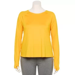 Plus Size Tek Gear® Performance Long Sleeve Tee 17 Plus Size Tek Gear® Performance Long Sleeve Tee -Casual Wear Hub 5656046 Gypsy Gold