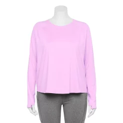 Plus Size Tek Gear® Performance Long Sleeve Tee 15 Plus Size Tek Gear® Performance Long Sleeve Tee -Casual Wear Hub 5656046 Little Lavender
