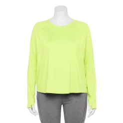 Plus Size Tek Gear® Performance Long Sleeve Tee 18 Plus Size Tek Gear® Performance Long Sleeve Tee -Casual Wear Hub 5656046 Real Lemon