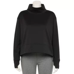 Plus Size Tek Gear® Run Mockneck Long Sleeve Top 10 Plus Size Tek Gear® Run Mockneck Long Sleeve Top -Casual Wear Hub 5656848 Black