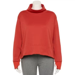 Plus Size Tek Gear® Run Mockneck Long Sleeve Top 12 Plus Size Tek Gear® Run Mockneck Long Sleeve Top -Casual Wear Hub 5656848 Cranberry Kiss
