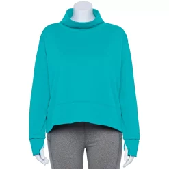 Plus Size Tek Gear® Run Mockneck Long Sleeve Top 11 Plus Size Tek Gear® Run Mockneck Long Sleeve Top -Casual Wear Hub 5656848 Tremendous Teal