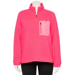 Women's Tek Gear® 1/4-Zip Sherpa Top 7 Women's Tek Gear® 1/4-Zip Sherpa Top -Casual Wear Hub 5656952 Fanatic Pink