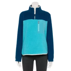 Women's Tek Gear® Quarter-Zip Sherpa Pullover -Casual Wear Hub 5657643 Tremendous Teal