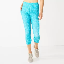 Women's Tek Gear® Ultrastretch Pocket High-Waisted Capri Leggings -Casual Wear Hub 5660787 Blue Print
