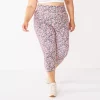 Plus Size Tek Gear® Ultrastretch Pocket High-Waisted Capri Leggings -Casual Wear Hub 5663102 Coral Ditsy Floral