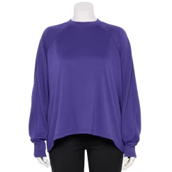Plus Size Tek Gear® Stretch Fleece Mockneck Sweatshirt -Casual Wear Hub 5663518 Maxwell Purple