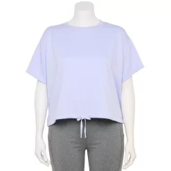 Plus Size Tek Gear® Stretch Fleece Cinched-Waist Top -Casual Wear Hub 5663601 Ava Lavender