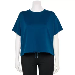 Plus Size Tek Gear® Stretch Fleece Cinched-Waist Top -Casual Wear Hub 5663601 Blue Crayon