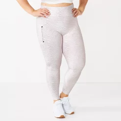 Plus Size Tek Gear® Ultrastretch Pocket Running Leggings -Casual Wear Hub 5664541 White Stripe