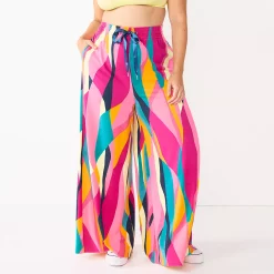 Women's Tek Gear® Palazzo Pants -Casual Wear Hub 5665055 Pink Abstract