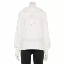 Women's Tek Gear® French-Terry Cropped Hoodie -Casual Wear Hub 5665099 White