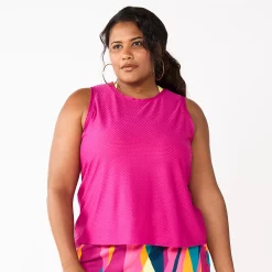 Plus Size Tek Gear® Cinched-Back Tank -Casual Wear Hub 5667286 Fantasy Berry