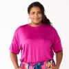 Plus Size Tek Gear® Keyhole-Back Crop Top 20 Plus Size Tek Gear® Keyhole-Back Crop Top -Casual Wear Hub 5667328 Fantasy Berry
