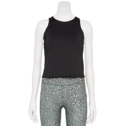 Women's Tek Gear® Crop Running Tank -Casual Wear Hub 5671512 Black